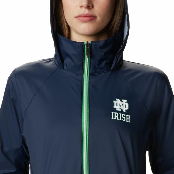 Columbia Women's Notre Dame Fighting Irish Waterproof Hooded Jacket Blue X-Large - Picture 5 of 9